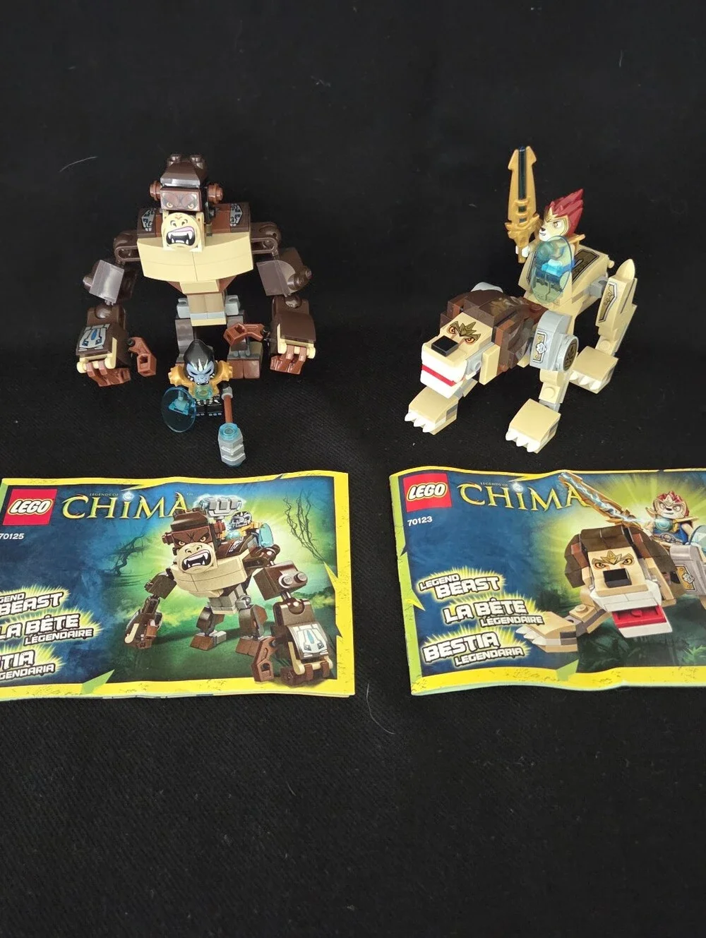 Lego Chima 2014 Legend Beast 2 Sets Gorilla 70125 Lion 70123 Complete w/ Insts.